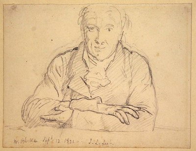 Yarım boy Blake, tam yüz, kollar çapraz by John Linnell