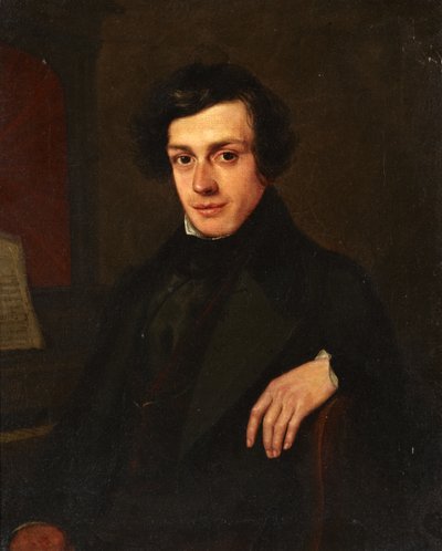 Piyano Yanında Bir Genç Adamın Portresi, c.1810-30 by John Linnell