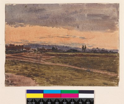 Recto: Gün batımı. Verso: Aynı konu için bir eskiz, 1812 by John Linnell
