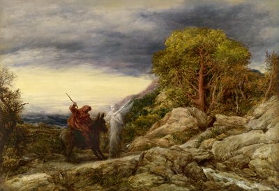 Peygamber Balam ve Melek, 1859 (kağıt üzerine yağlı boya, tuval üzerine serilmiş) by John Linnell
