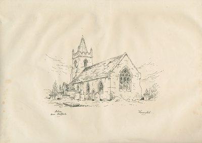 Acton Trussell Kilisesi: kalem ve mürekkepli litografi, ve [?19.yüzyıl] by John Louis Petit
