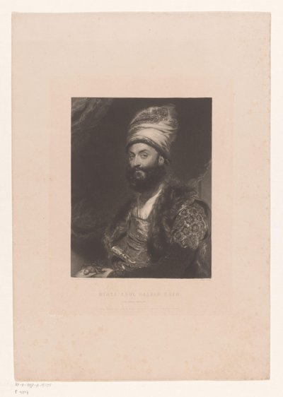 Portret van Mirza Abolhassan Khan Ilchi Mirza Abul Hassan Khan / (Pers Büyükelçisi) (nesne üzerindeki başlık) by John Lucas