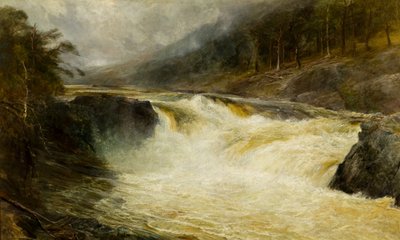 Tummel Şelalesi, 1875 dolayları (tuval üzerine yağlı boya) by John MacWhirter