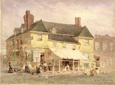 William Penns Mansion, South Second Street, Philadelphia, 1864 (sunta üzerine monte edilmiş kağıt üzerine guaj boya) by John Mackie Falconer