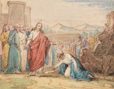 Yaşlı Bir Adam Mesih'e Dilekçe Veriyor by John Martin