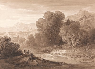 Bir Geyiği Takip Eden Okçular by John Martin