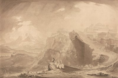 Joshua, Güneşe Hareketsiz Durmasını Emrediyor by John Martin