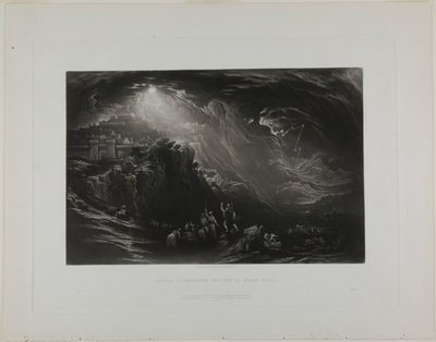 Joshua, İncil'deki Çizimlerden Güneşe Hareketsiz Kalmasını Emrediyor by John Martin