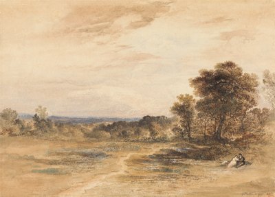 Kur Yapan Çift ile Manzara by John Martin
