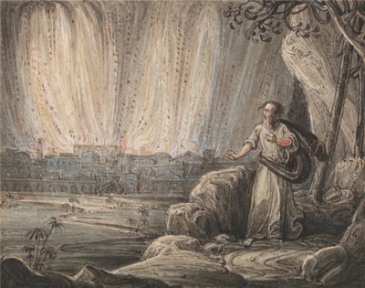 Lot Sodom'dan Kaçıyor by John Martin