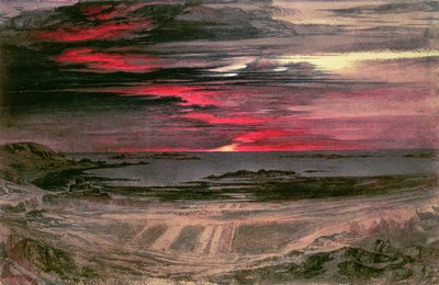 Rocky Bay üzerinde gün batımı by John Martin