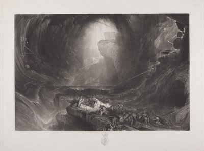 Tufan, c.1828 (kağıt üzerinde wc) by John Martin