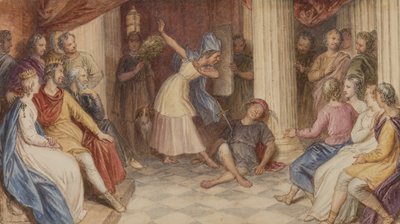 Pyramus ve Thisbe, Yaz Gecesi Rüyası, V. Perde, Sahne I, c.1840 (kağıt üzerinde wc) by John Massey Wright