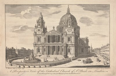 Londra'daki St. Pauls Katedral Kilisesi'nin Perspektif Görünümü by John Maurer