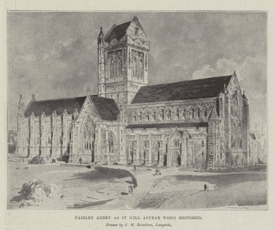 Paisley Manastırı restore edildiğinde görüneceği gibi by John McLure Hamilton