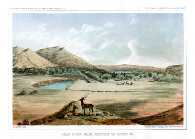 Milk River, Missouri Kavşağı Yakınında, 1856. by John Mix Stanley