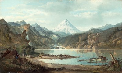 Kızılderililerle Dağ Manzarası, 1870-75 by John Mix Stanley