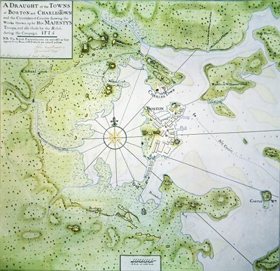 Boston ve Charlestown Haritası by John Montresor