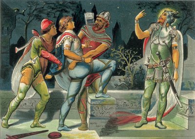 Hamlet ve babasının hayaleti by John Moyr Smith
