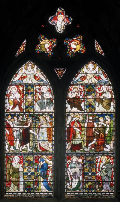Paisley Abbey, Cottire & Co, John Moyr Smith, Temperence, Faith vb, 1873 atfedilen by John Moyr attr.to Smith