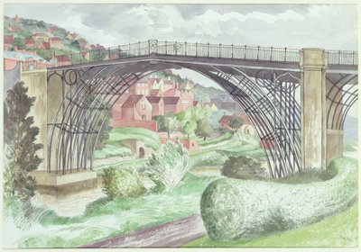 Ironbridge, Shropshire, 1960 dolayları (kağıt üzerinde wc) by John Nash