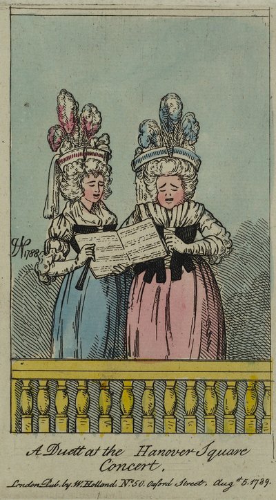 Hanover Meydanı Konseri'nde Bir Duett, 1788 (gravür ve wc) by John Nixon