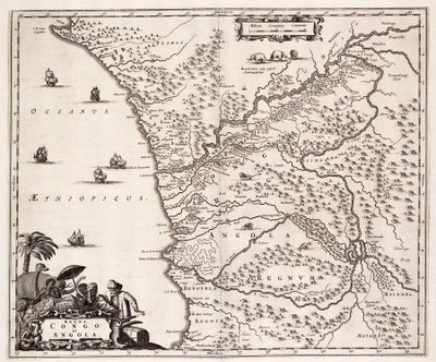 Kongo ve Angola Haritası, Afrika by John Ogilby