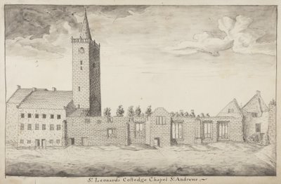 St Andrews Tanımlanmış - St Leonards College Şapeli St Andrews (kalem ve kağıt üzerinde yıkayın) by John Oliphant