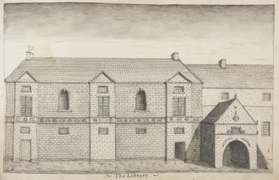 St Andrews Delineated - The Library (kalem ve kağıt üzerinde yıkayın) by John Oliphant