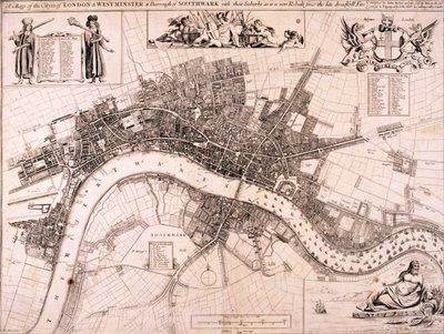 Londra Haritası, c1680 by John Oliver