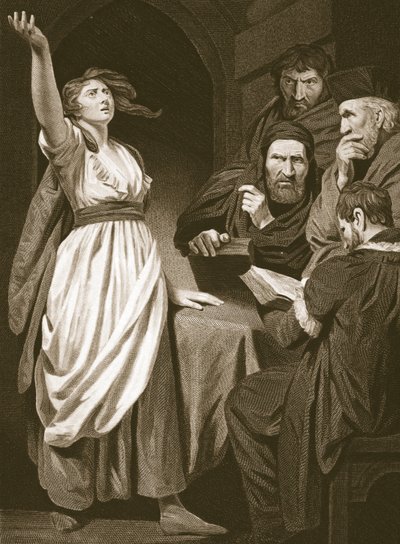 Joan of Arc görevini açıklarken, T. Holloway tarafından kazınmış, David Hume