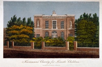 Masonların Kız Yardım Okulu, Westminster Bridge Road, Lambeth, Londra, 1814 by John Pass