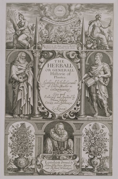 John Gerard (1564-1612) 1633 tarafından yazılan The Herball