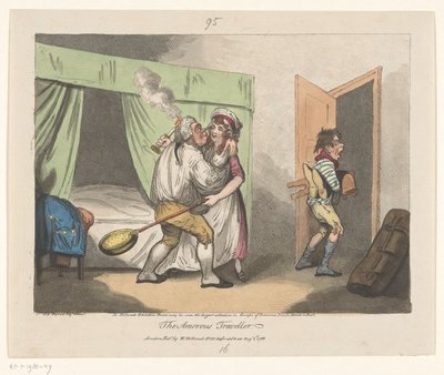 De Lustige Reiziger Amorous Gezgin (nesnedeki başlık) by John Pettit (attributed to)