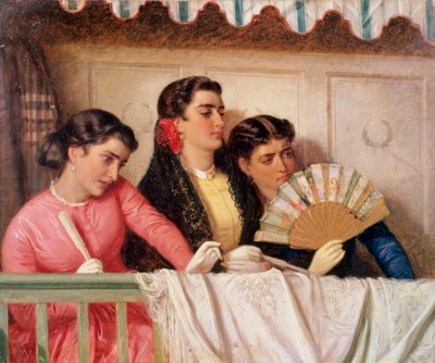 Boğa Güreşini İzlerken (tuval üzerine yağlıboya) by John Phillip