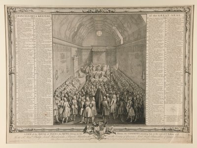 Akranlar Kamarası, Tahtında Oturan Kral, Oturumun sonunda Avam Kamarası ona katılıyor by John Pine