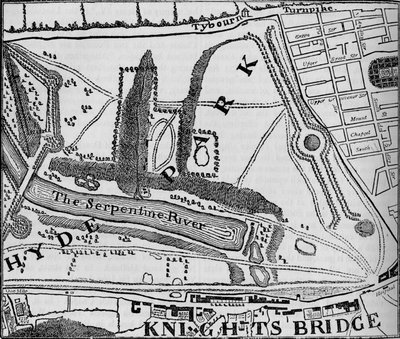 Hyde Park Haritası, Londra, 1748 1878 by John Pine