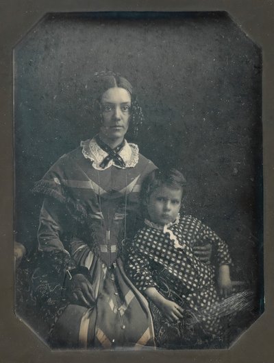 Elizabeth Bakewell James ve Oğlu Frank B. James, yak. 1846. by John Plumbe Jr..