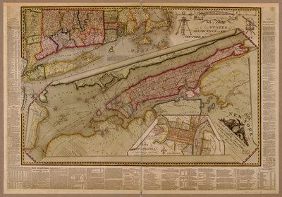 Komiserler tarafından çevredeki ülke ile birlikte belirlendiği şekliyle New York Şehri by John Randel