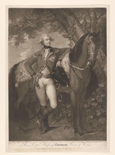 Portret van George IV als prins van Galler Ekselansları Galler George Prensi (nesnedeki başlık) by John Raphael Smith