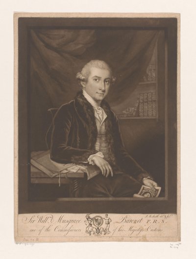 Portret van William Musgrave Sör Willm. Musgrave Baronet F.R.S. Majestelerinin Gümrük Komiserlerinden biri (nesne üzerindeki başlık) by John Raphael Smith