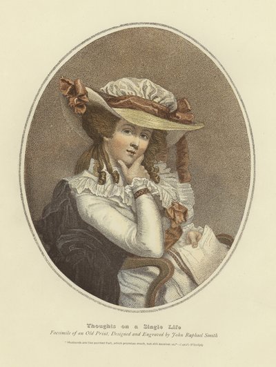 Tek bir hayat üzerine düşünceler (renkli gravür) by John Raphael Smith