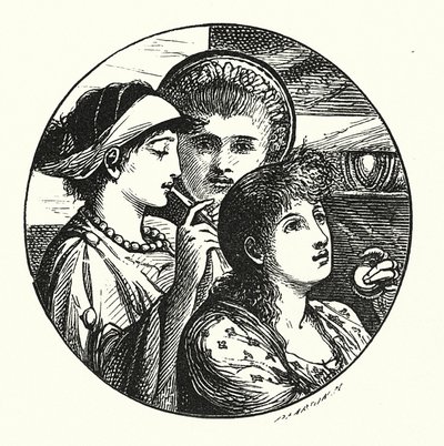 The Minstrels (gravür) by John Reinhard Weguelin
