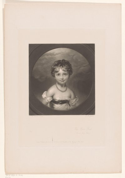 Portret van Emily Ashley-Cooper Gül Tomurcuğu / (Şimdiki Lady Ashley) (nesnedeki başlık) by John Richardson Jackson