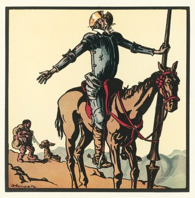 Kensington Rhymes: Don Kişot (renkli lito) by John Robert (after) Monsell