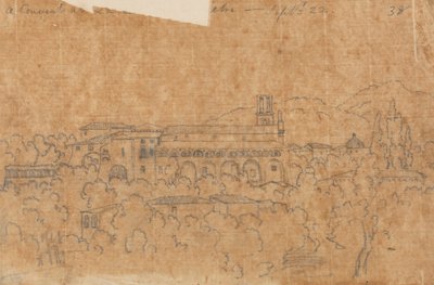 Vietri yakınlarındaki La Cava'da bir Manastır, 22 Eylül by John Robert Cozens