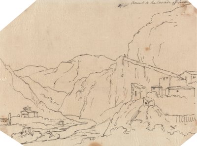 Terni Çağlayanına Yükseliş by John Robert Cozens