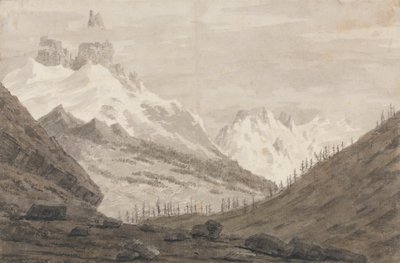 Chamonix ve Martigny Arasında by John Robert Cozens