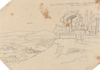 Castel del Bosco ve La Strada Scala Arasındaki Manastır by John Robert Cozens