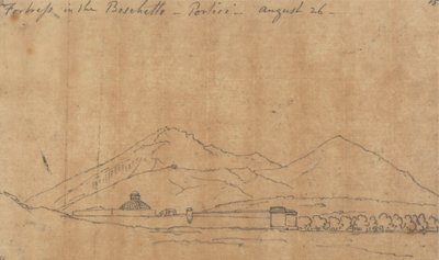 Boschetto'daki kale, Portici, 26 Ağustos by John Robert Cozens